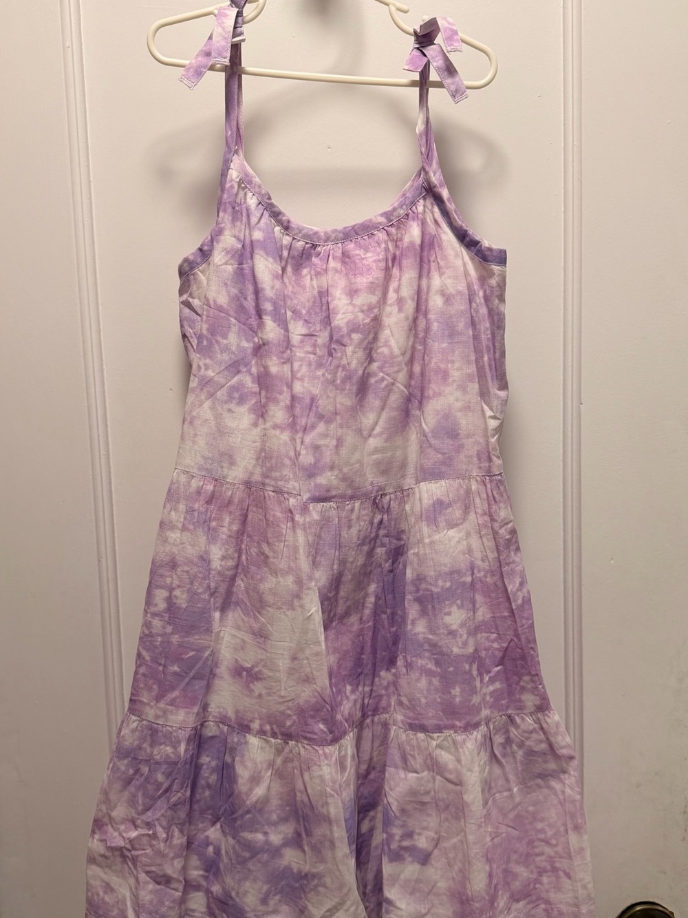 GAP Girls Lavender Tie-Dye Sundress with Shoulder Ties